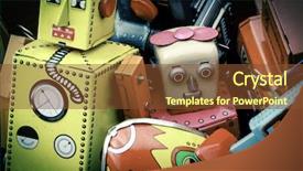  Presentation with toy - Colorful slides enhanced with cramming - old toy box of tin backdrop and a tawny brown colored foreground