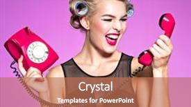  Presentation with 1950s - PPT layouts featuring 1950s fashion - portrait of a crazy angry background and a coral colored foreground