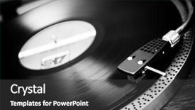  Presentation with animated - Colorful PPT layouts enhanced with animated music - turntable backdrop and a dark gray colored foreground