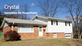  Presentation with 1960s - PPT theme enhanced with 1960s - typical american split-level home built background and a teal colored foreground