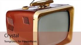  Presentation with television - Audience pleasing PPT layouts consisting of vintage television isolated over white backdrop and a red colored foreground