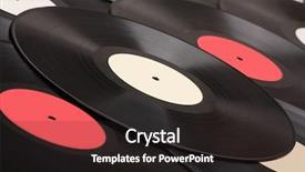  Presentation with vinyl - Amazing PPT theme having 1960s - vinyl disk retro backdrop and a wine colored foreground