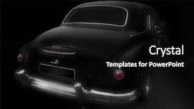  Presentation with 1950s - Slides with 1950s fashion - black a retro the car background and a black colored foreground