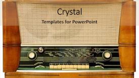  Presentation with vintage radio - Theme consisting of 1950s fashion - vintage radio isolated over white background and a coral colored foreground