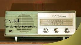  Presentation with 1950s - Audience pleasing theme consisting of 1950s fashion - vintage radios toned image backdrop and a mint green colored foreground