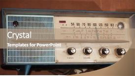  Presentation with 1950s - PPT layouts featuring 1950s fashion - vintage radios toned image background and a coral colored foreground