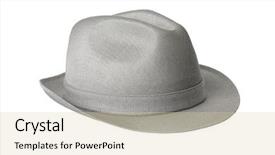  Presentation with hat - PPT theme having 1950s fashion - vintage trilby hat isolated background and a soft green colored foreground