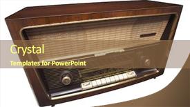  Presentation with vintage radio - Audience pleasing presentation theme consisting of 1950s vintage radio isolated backdrop and a tawny brown colored foreground