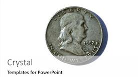  Presentation with united states - Presentation design enhanced with 1952-franklin-half-dollar background and a white colored foreground