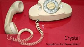  Presentation with 1960s - Audience pleasing PPT theme consisting of 1960's era princess rotary telephone backdrop and a red colored foreground