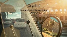  Presentation with rome - Slides enhanced with 1960s - retro scooter stay near background and a coral colored foreground