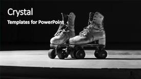  Presentation with 1960s - Theme having 1960s - roller skates in black background and a black colored foreground
