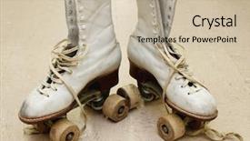  Presentation with 1960s - Slide deck having 1960s - roller skates background and a mint green colored foreground