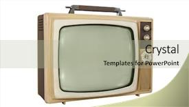  Presentation with television - Beautiful theme featuring 1960s - vintage portable television isolated backdrop and a mint green colored foreground