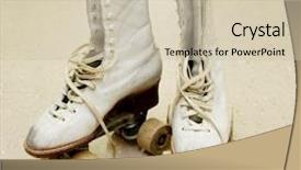  Presentation with 1960s - Cool new theme with 1960s - vintage roller skates backdrop and a soft green colored foreground
