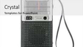  Presentation with transistor - Presentation featuring 1960's era transistor radio background and a light gray colored foreground