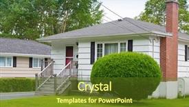  Presentation with north american travel women - Slide set with 1970 - north american bungalow background and a  colored foreground