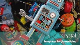  Presentation with 1970 - Colorful slides enhanced with 1970 - toys in a box backdrop and a teal colored foreground