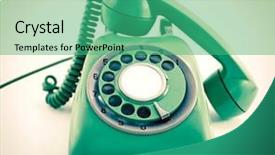  Presentation with 1970 - Beautiful slides featuring 1970 - vintage retro phone green close backdrop and a  colored foreground