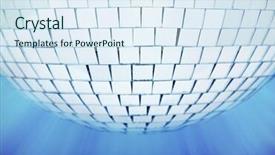  Presentation with disco ball - Beautiful slide set featuring party 1970 - real disco mirror ball close-up backdrop and a sky blue colored foreground