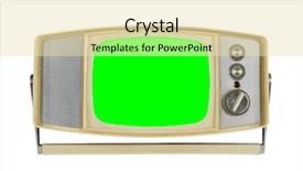  Presentation with 1960s - Audience pleasing theme consisting of 1960s - vintage portable television on white backdrop and a cream colored foreground