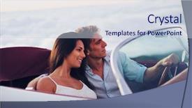  Presentation with classic car - Cool new presentation design with  backdrop and a  colored foreground