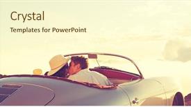  Presentation with sports car - Beautiful presentation design featuring  backdrop and a  colored foreground