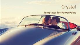  Presentation with sports car - Presentation featuring classic vintage sports car background and a cream colored foreground
