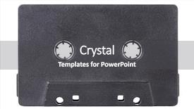  Presentation with 1970s - Audience pleasing slide set consisting of 1970s technology - audio cassette isolated on white backdrop and a dark gray colored foreground