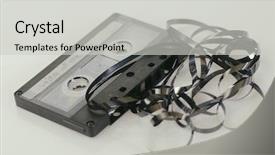  Presentation with nostalgia - Beautiful slides featuring 1970s technology - cassette tape music nostalgia concept backdrop and a light gray colored foreground