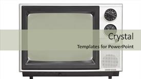  Presentation with technology old vintage television - Amazing theme having 1980's vintage television set isolated backdrop and a mint green colored foreground
