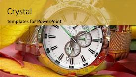  Presentation with silver jubilee - Slide set enhanced with 1980 - men's silver watch background and a gold colored foreground