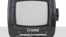  Presentation with television - Presentation design enhanced with 1980 - retro portable television set background and a dark gray colored foreground
