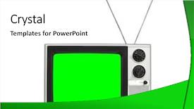  Presentation with green screen - Presentation theme enhanced with 1980 - chroma green screen portable vintage background and a white colored foreground