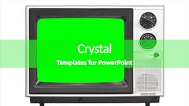  Presentation with green screen - Theme enhanced with 1980 - vintage analog television isolated background and a shamrock green colored foreground