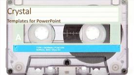  Presentation with cassette - Audience pleasing PPT layouts consisting of 1980s - audio cassette isolated backdrop and a cream colored foreground