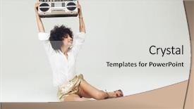  Presentation with retro - PPT theme having 1980s - image of young beautiful retro background and a light gray colored foreground