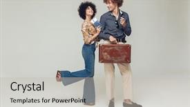  Presentation with retro - Beautiful PPT theme featuring 1980s - photo of young retro loving backdrop and a soft green colored foreground