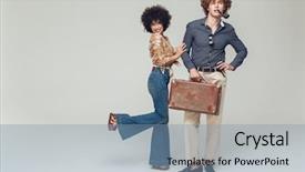  Presentation with young happy couple - PPT layouts consisting of 1980s - picture of young emotional happy background and a seafoam green colored foreground