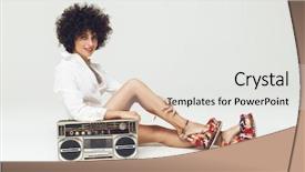  Presentation with retro - Amazing theme having 1980s - picture of young pretty retro backdrop and a white colored foreground