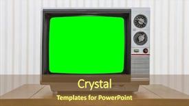  Presentation with old vintage television - Slide deck with 1980s - vintage portable television on old background and a tawny brown colored foreground