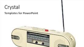  Presentation with radio - Beautiful PPT layouts featuring 1980s style radio isolated backdrop and a white colored foreground