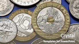  Presentation with saint - Beautiful slide set featuring 1990 - coins of france mont saint-michel backdrop and a gray colored foreground