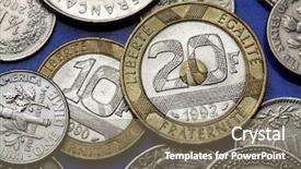  Presentation with old - Theme having 1990 - coins of france old 10 background and a gray colored foreground