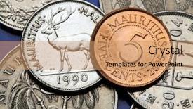  Presentation with stacks of rupee coins - Audience pleasing slide deck consisting of 1990 - coins of mauritius mauritian rusa backdrop and a  colored foreground
