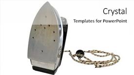  Presentation with iron - Slides with 1990 - old iron close up studio background and a white colored foreground