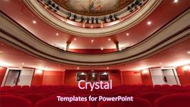  Presentation with classical - Colorful presentation theme enhanced with cinema architecture - 19th cahors luxurious classical theater backdrop and a wine colored foreground