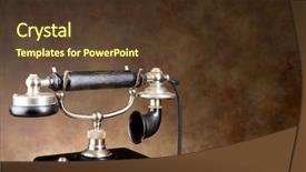  Presentation with telephone mobile - Beautiful theme featuring 19th century telephone in real working order just a bit heavier than a mobile phone backdrop and a tawny brown colored foreground