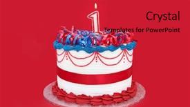  Presentation with cake - Colorful presentation theme enhanced with 1st cake on vibrant red backdrop and a red colored foreground