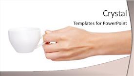  Presentation with female - PPT layouts having 2 0 - female hand holding a cup background and a white colored foreground